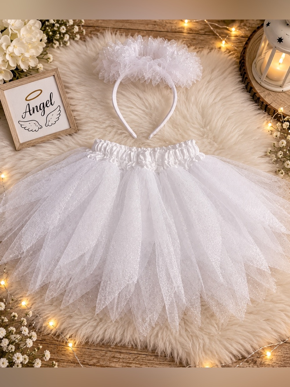 👼 Robies Angel Tutu & Halo Costume Set – Girls Size 6 👼